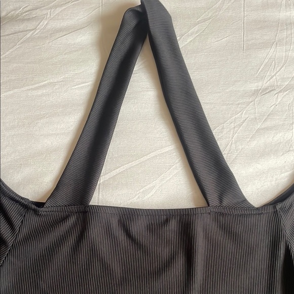 SHEIN Black halter off the shoulder longSleeve Blouse L - Picture 3 of 4